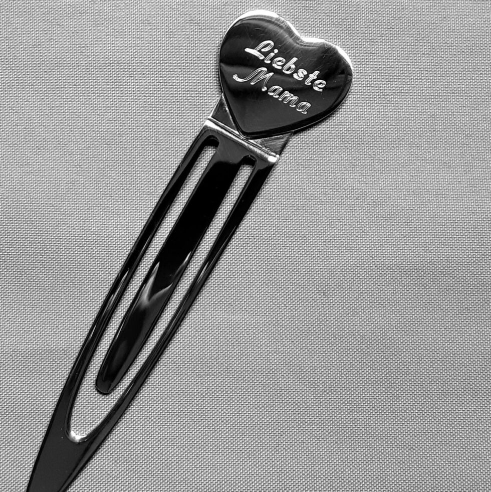 Lesezeichen 925 Silber von Herzen mit Gravur