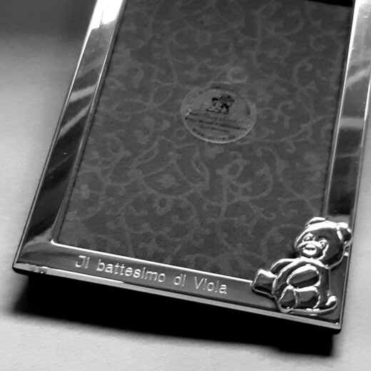 925 Silber Kinderrahmen Teddy mit Gravur
