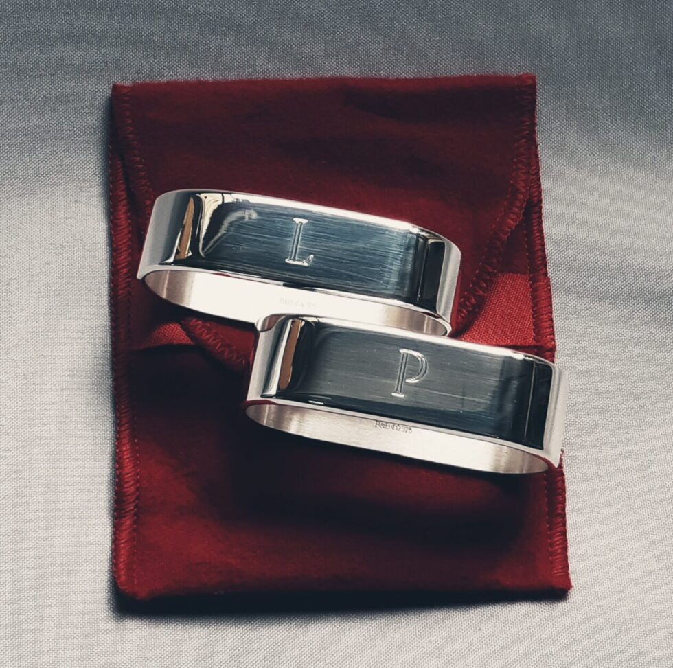 Serviettenring 925 Silber mit Gravur Initiale