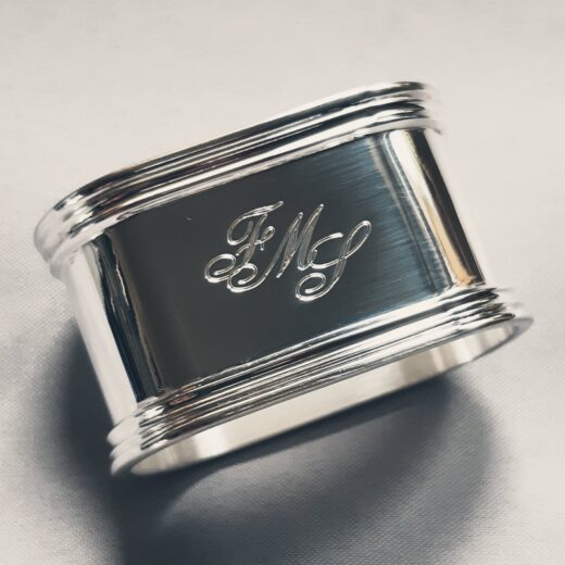 Serviettenring 925 Silber Fadenrand mit Monogramm