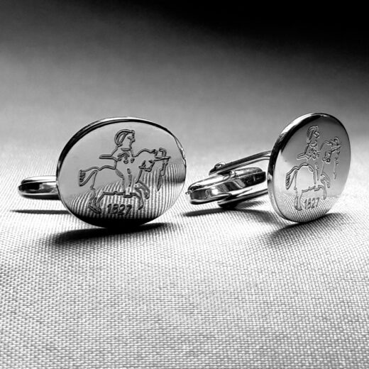 Manschettenknöpfe 925 Silber oval mit Logogravur