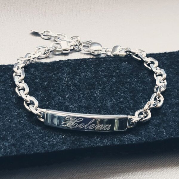 ID Armband 925 Silber mit Gravur 1 ID Armband Silber mit Gravur