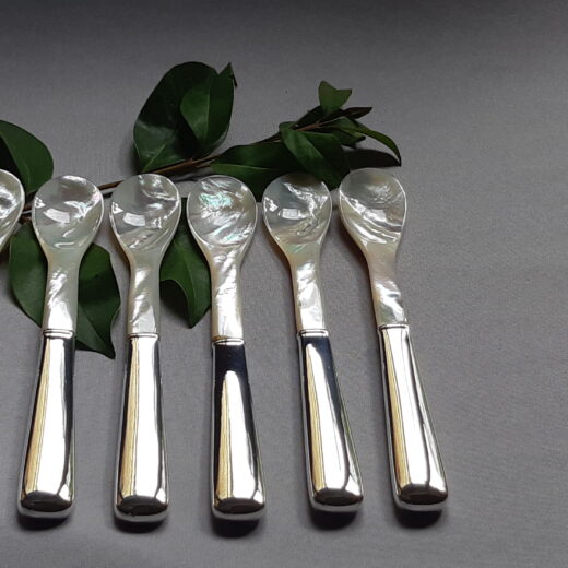Eierlöffel Silber 925 groß mit Perlmutt 6er Set mit Perlmutt